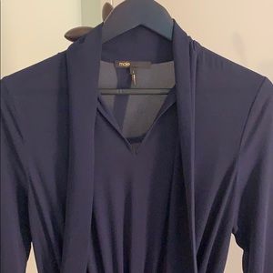 Maje long-sleeve navy dress. Suit for work.